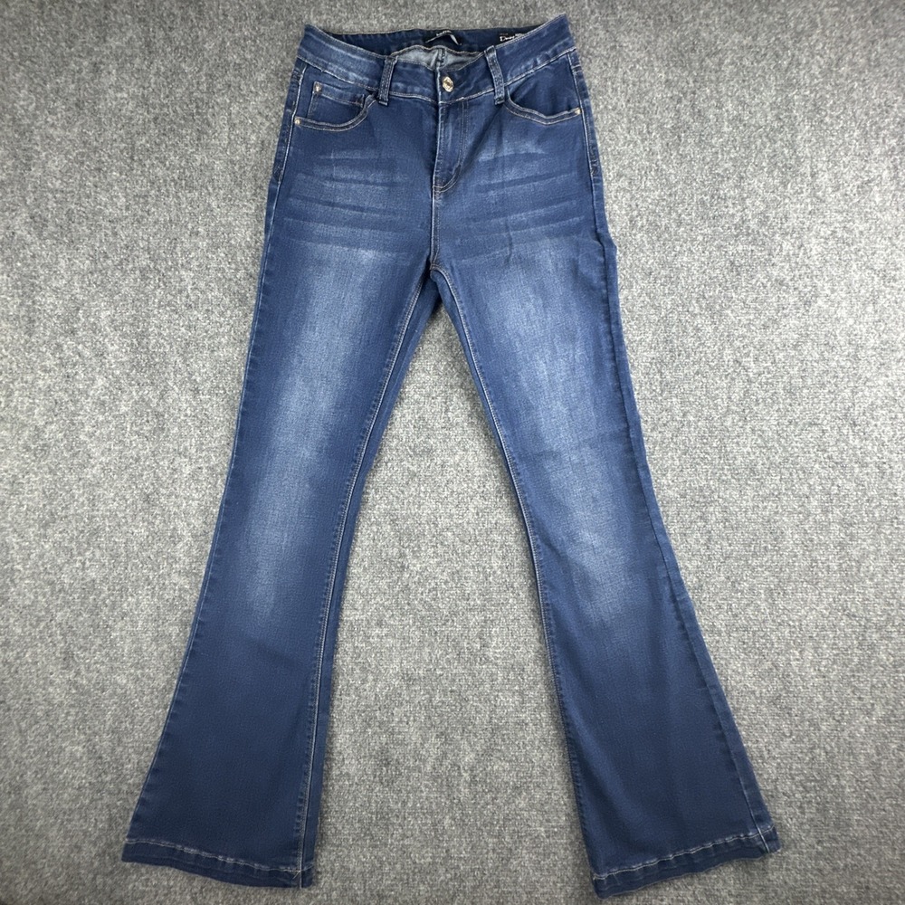 Kensie Women's Jeans 27 High Rise Flare Dark Wash Demin You Look Daring